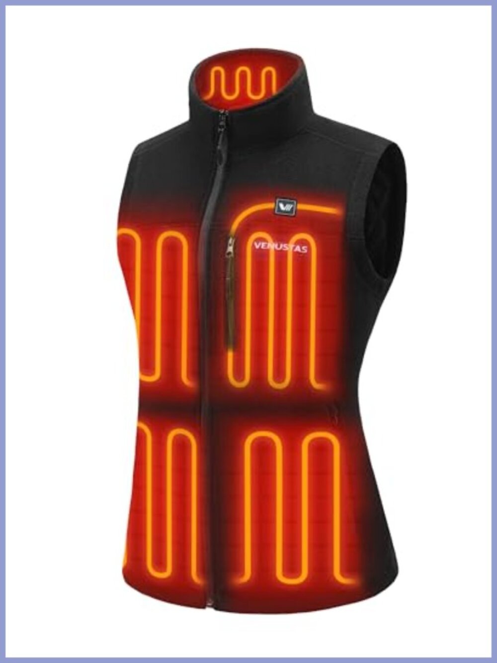 Women's Heated Fleece Vest 6 Heating Zones Battery Recycled Polyester